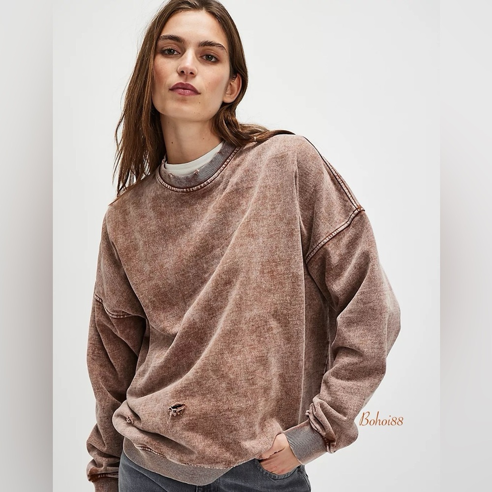 NEW Free People Falling Forward Snow Washed
Destroyed Crew